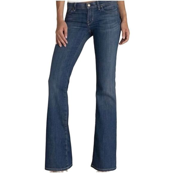 citizens of humanity ingrid stretch low waist flared jeans rhinestone pockets 28 - Picture 1 of 15